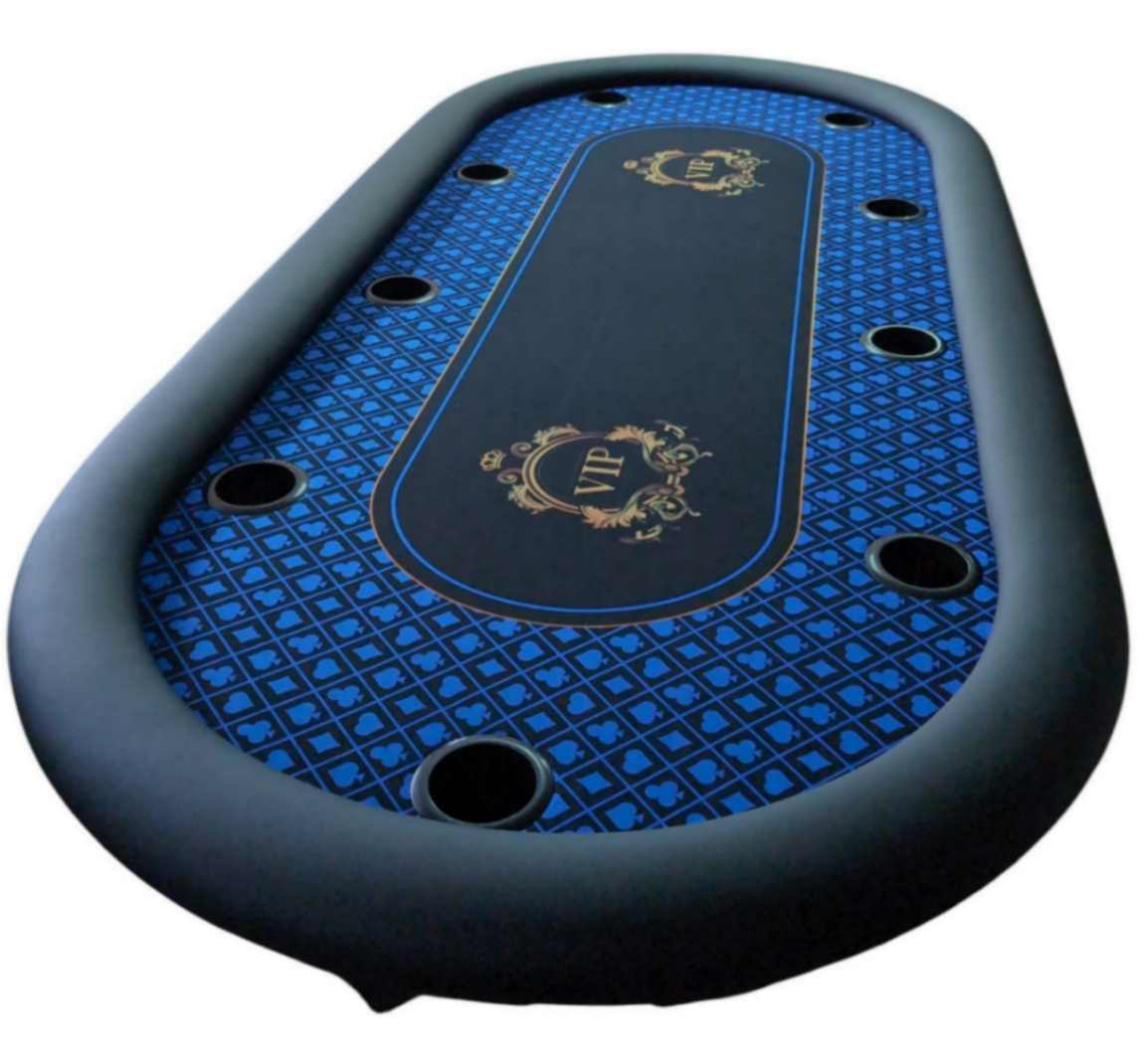 Ovaler LED Pokertisch mit Getränkehalter ( Cupholder) und bedrucktem Spieltuch